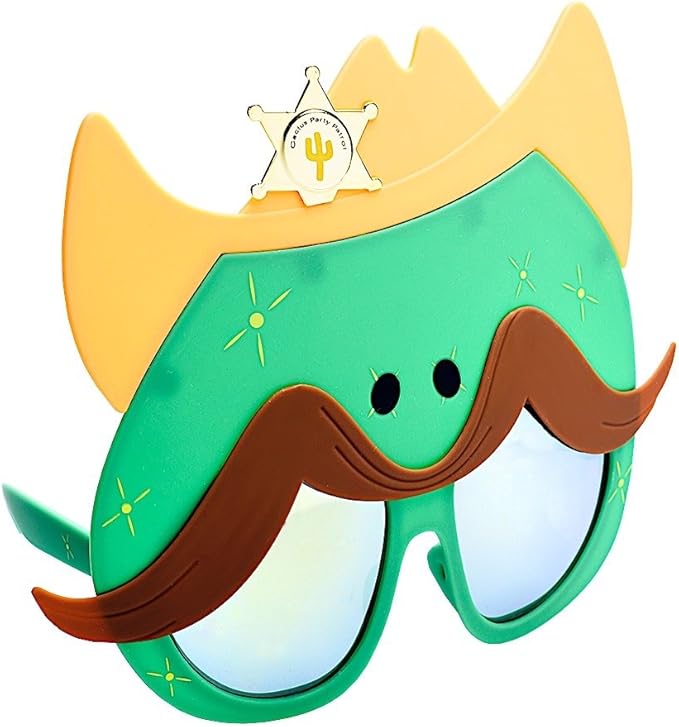 Sun-Staches Fiesta Fun Sombrero Sunglasses | Photo Booth | Party Attire or Party Favor | One Size Fits Most