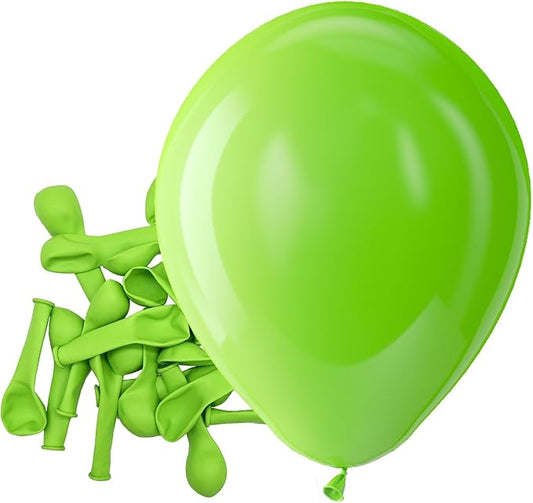 Bezente Lime Green Latex Party Balloons - 150 Pack 5 inch Matte Green Balloons Small Light Green Balloons for Birthday Bridal Shower Dinosaur Jungle Party Decoration