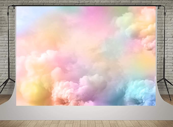 Kate Mysterious Colorful Clouds and Sky Photography Backgrounds 8x8ft Abstract Blur Backdrop Studio Baby Birthday Holiday Party Banner Photoshoot