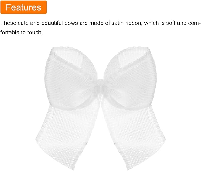 MECCANIXITY 50Pcs Mini Ribbon Bow 1" Mini Fabric Satin Ribbon Flower Bows for Craft DIY Sewing Wedding Birthday Party Gift Wrap Bows Wood White