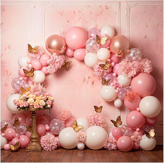 Kate 10x10ft Sweet 1st Birthday Backdrops for Photography Colorful Balloons Background Butterflies with Flowers Backgrounds Sweet Baby Birthday Party Decoration Studio Backdrop