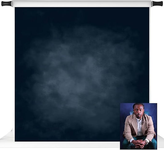 Kate Dark Blue Photography Backdrops Abstract Photo Backdrop Poratrait Background for Photoshoot, 8x8ft
