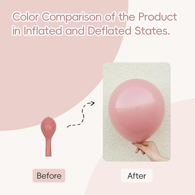 120pcs Dusty Pink Balloons, 18 12 10 5 inch Dusty Rose Balloons Different Sizes Pink Balloon Arch Kit for Boho Wedding Gender Reveal Bridal Baby Shower Birthday Party Decorations