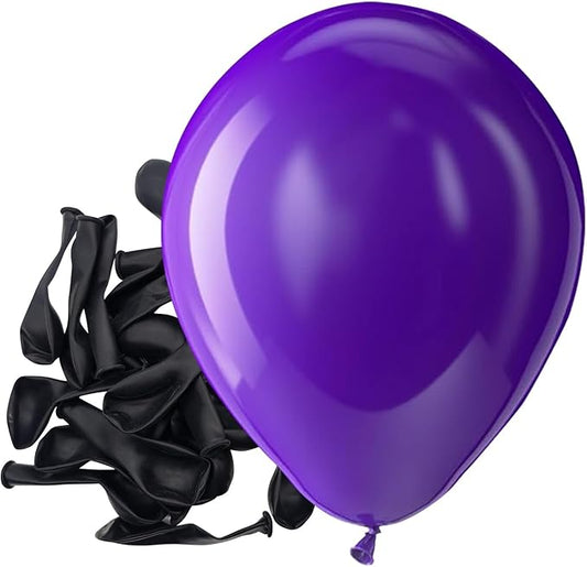 Bezente Dark Purple Latex Party Balloons - 150 Pack 5 inch Matte Small Purple Helium Balloons for Graduation Halloween Wedding Birthday Party Decorations