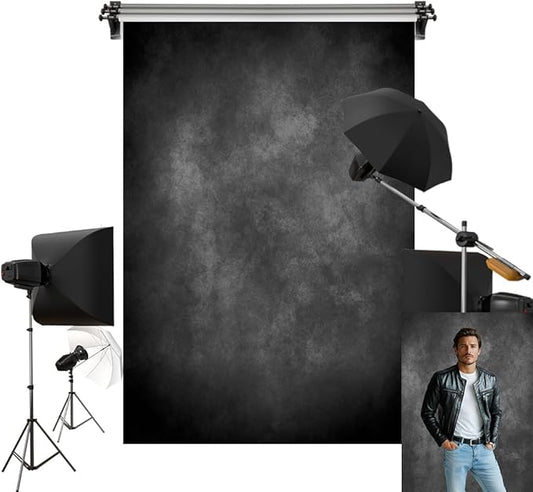 Kate 8x8ft/2.5x2.5m Dark Backdrop Black Abtract Texture Portrait Photo Backgrounds Photography Studio Props