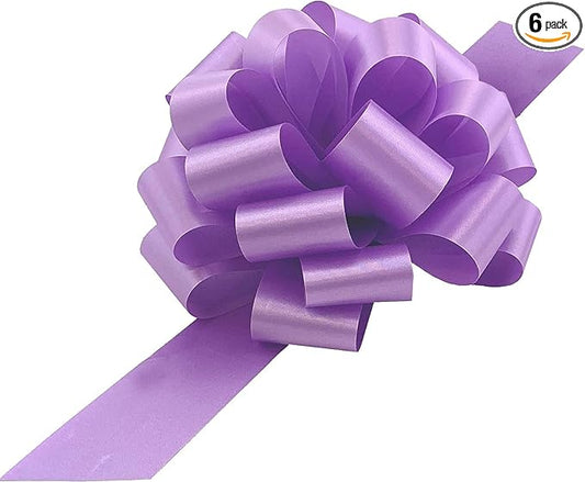 Large Lavender Ribbon Pull Bows - 9" Wide, Set of 6, Easter, Spring, Valentine's Day, Wedding, Reception, Mother's Day, Birthday, Baby Shower, Anniversary, Fundraiser, Party Decoration, Office