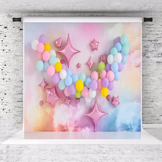 Kate 8x8ft Birthday Backdrop for Girls Children Colorful Balloon Photography Background Party Decoration