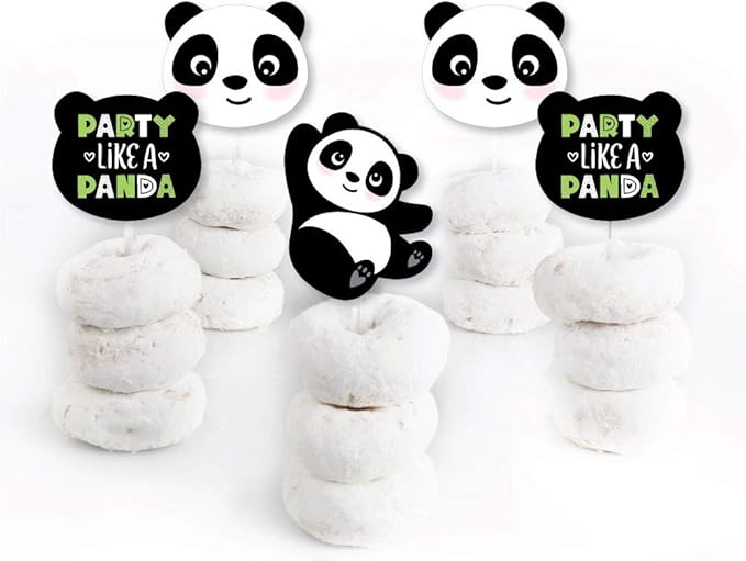 Big Dot of Happiness Party Like a Panda Bear - Dessert Cupcake Toppers - Baby Shower, Birthday Party Clear Treat Picks - Set of 24