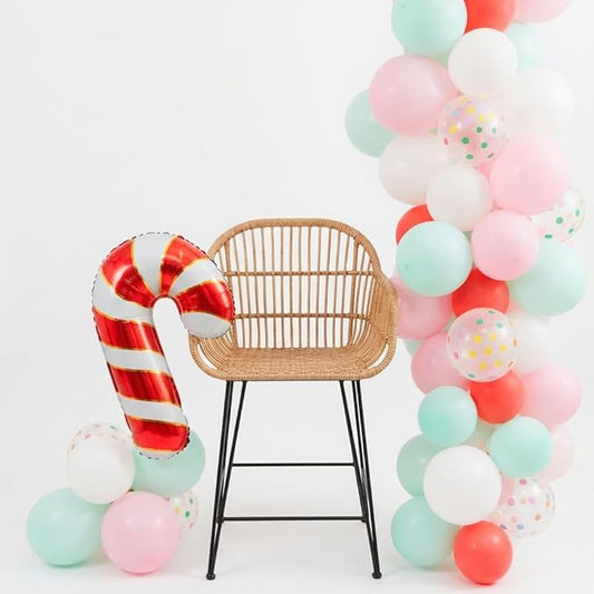 Pastel Candyland Balloon Garland Kit - Sweet One Birthday Party Decorations Girl, Two Sweet Birthday Decorations with 30" Candy Cane Foil, Mint and Pink Decorations, Candy Land Birthday Decorations
