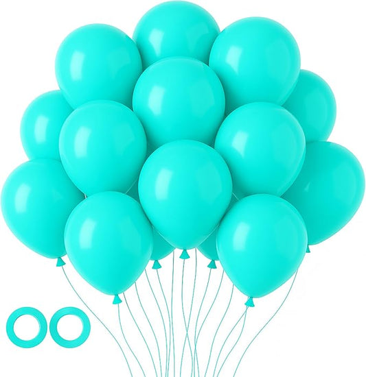 Voircoloria 105pcs Teal Balloons 12inch Party Latex Balloons for Boys Girls Birthday Baby Shower Gender Reveal Wedding Sunflower Party Decorations