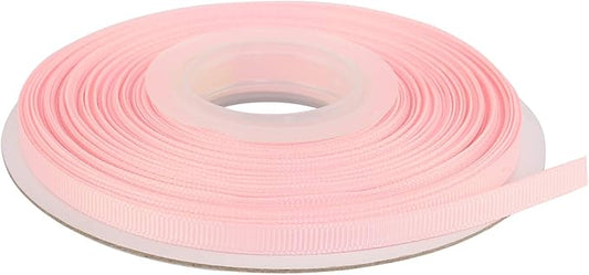 Ribbonitlux 1/4" Wide Solid Grosgrain Ribbon 25 Yards (117-Light Pink）, Set for Gift Wrapping, Party Decor, Sewing Applications, Wedding and Craft