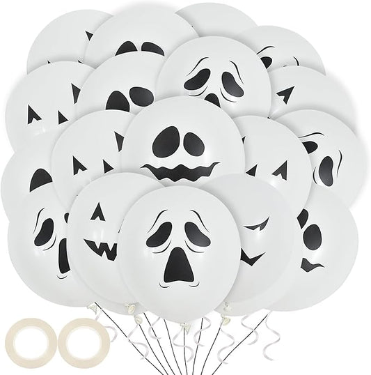 BEISHIDA 40Pcs Halloween Balloons 12 Inches Latex - Black White Pumpkin Ghost Horror Scary Balloon Party Decoration Supplies for Boys Girls Men Women