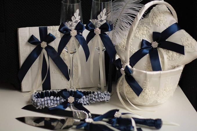 ITIsparkle 1" Inch Double Faced Satin Ribbon 50 Yards-Roll Set for Gift Wrapping Scrap Books Party Favor Hair Braids Baby Shower Decoration Floral Arrangement Craft Supplies, Navy Ribbon