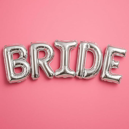 KatchOn, Giant Silver Bride Balloons - 40 Inch | Bachelorette Party Decorations | Silver Bride Balloons Bachelorette for Bridal Shower Decorations | Bridal Shower balloons