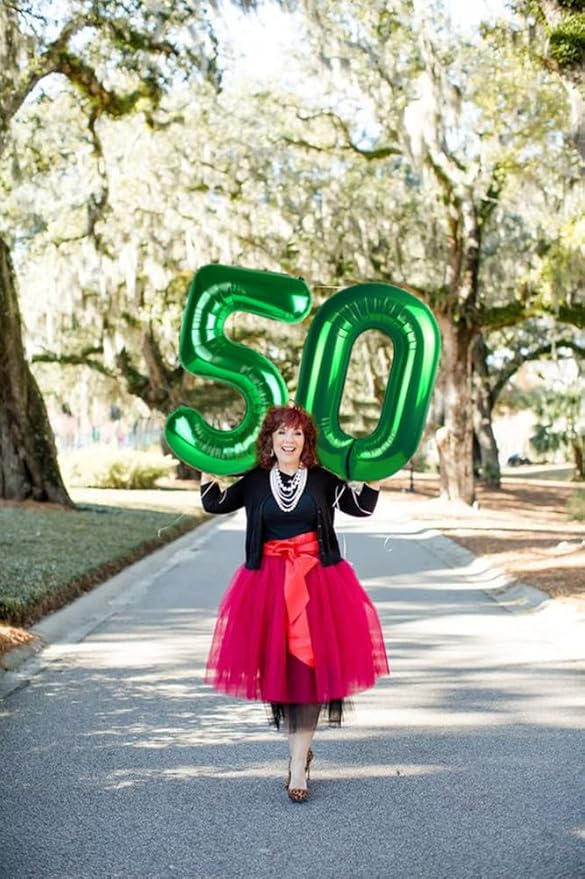 Balloon Numbers 40 Inch 5 Ballon for 5th Birthday Decorations, 15 25 35 50 Big Dark Green Number Balloons for Wedding Photo Shoot Party Decor