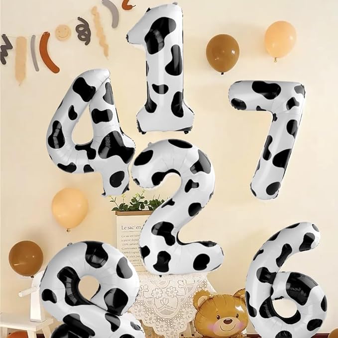 Number Balloons 1, 40 Inch One Balloons for 1st Birthday Girl Boy 1 11 21 Party Decorations Baby Shower Photo Shoot, White Black 1 Balloon