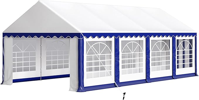 PHI VILLA 13x26 Outdoor Heavy Duty Party Tent, Large Party Canopy Wedding Event Tent with Removable Sidewalls & 3 Storage Bags for Patio Outdoor Garden Events, Blue