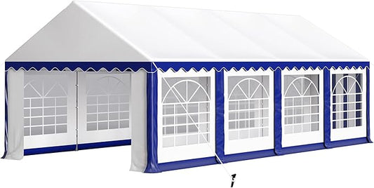 PHI VILLA 13x26 Outdoor Heavy Duty Party Tent, Large Party Canopy Wedding Event Tent with Removable Sidewalls & 3 Storage Bags for Patio Outdoor Garden Events, Blue