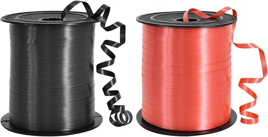 TONIFUL 500 Yards Curling Ribbon-Balloon Ribbon-Balloon String for Art&Craft Decor,Gift Wrapping,Ribbons and Bows for Christmas New Year Halloween Birthday Gifts Graduation Supplies (Black and Red)