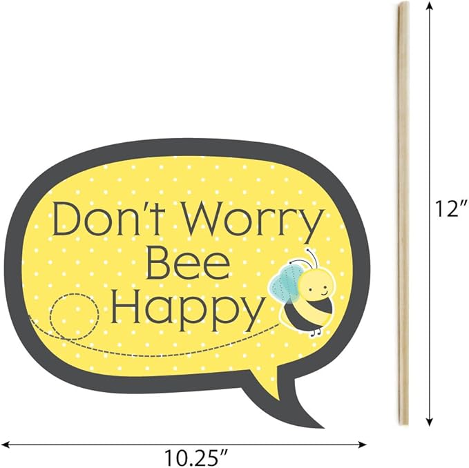 Big Dot of Happiness Funny Honey Bee - Baby Shower or Birthday Party Photo Booth Props Kit - 10 Piece
