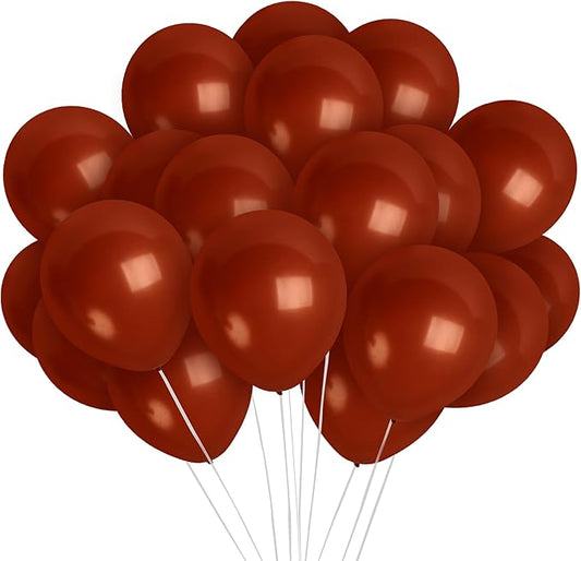 Treasures Gifted 100 Pack Brown Mocha Balloons - 12 Inch Round Latex Balloons - Neutral Dark Beige - Perfect for General Celebrations, Children & Families