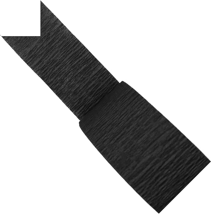 Black and Metallic Silver Crepe Paper Streamers, 4 Rolls Total, Made in USA
