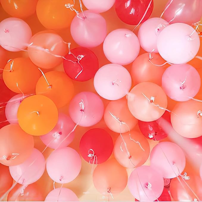 PartyWoo Red Gold and Nude Balloons 66pcs 12 10 Inch Pearl Coral Red Nude Apricot Gold Confetti Balloons for Graduation Baby Shower Birthday New Year's Eve Anniversary Bachelorette Party Decorations