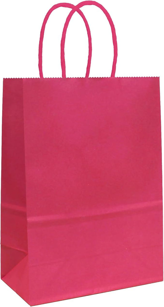 ADIDO EVA 25 PCS Rose Pink Gift Bags Small Paper Bags with Handles for Party Favor (8.2 x 6 x 3.1 in, Peach Pink)