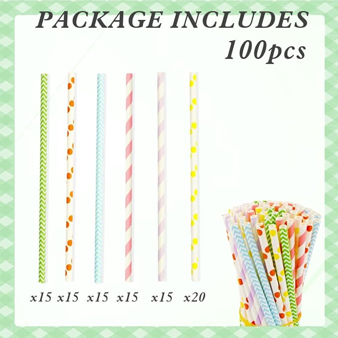 100 Pcs Disposable Paper Straws,Graduation Yellow Dot Paper Straw for Drinking,Disposable Drinkware for Stand Supplies,Birthday Cocktail Party Decorations,Bridal Shower Wedding Supplies,Beach