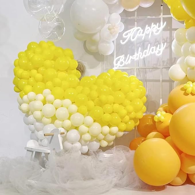 Yellow Balloons 110Pcs, 5 Inch Small Yellow Latex Party Balloons, Mini Thick Yellow Balloons for Birthday Wedding Baby Shower Decorations.