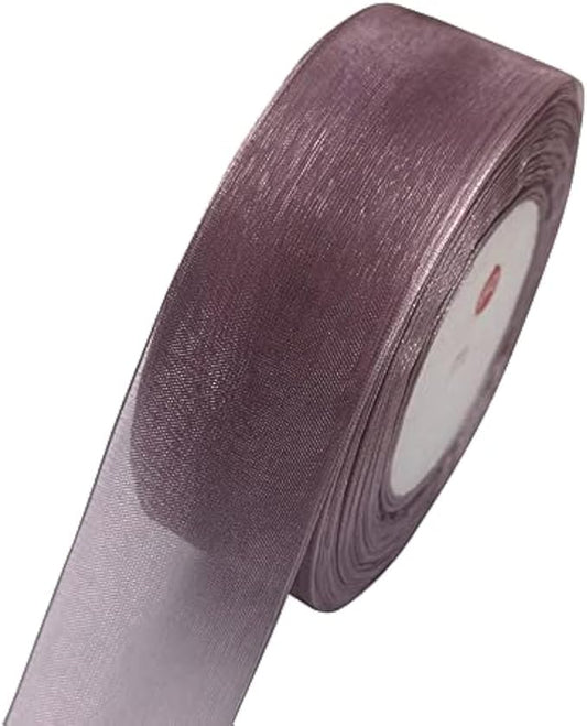 Chenkou Craft Solid Organza Ribbon 1 Roll 50 Yards Yellow 1 1/2" (40mm) Birthday Craft Bow Party Decoration Packing Ribbons (Mauve, 1 1/2"(40mm))