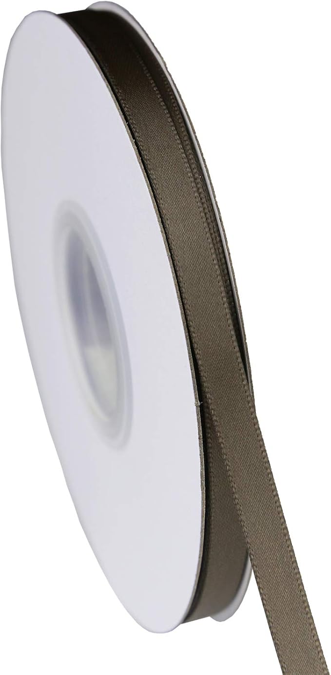ITIsparkle 1/4" Inch Double Faced Satin Ribbon 50 Yards-Roll Set for Gift Wrapping Scrap Books Party Favor Hair Braids Baby Shower Decoration Floral Arrangement Craft Supplies, Dark Olive Ribbon