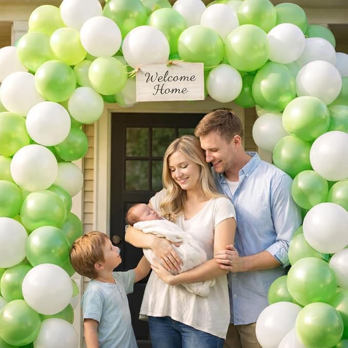 Lime Green Balloons 100 Pack, 12 Inch Light Green Latex Party Balloons, Round Helium Balloons for Dinosaur Jungle Safari Halloween Birthday Party Decorations
