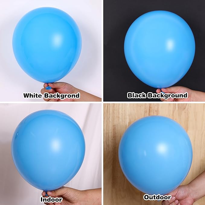 RUBFAC 135pcs Light Blue Balloons Different Sizes 18 12 10 5 Inch for Garland Arch, Sky Blue Balloons for Birthday Gender Reveal Baby Shower Party Decoration