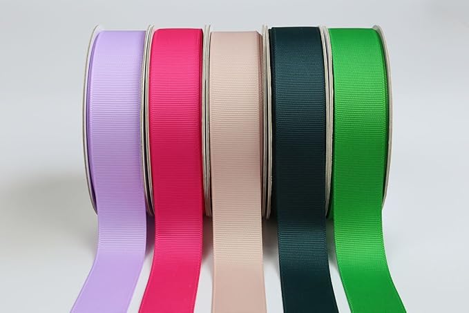 Ribbonitlux 1" Wide Solid Grosgrain Ribbon 25 Yards (176-Fuchsia）, Set for Gift Wrapping, Party Decor, Sewing Applications, Wedding and Craft