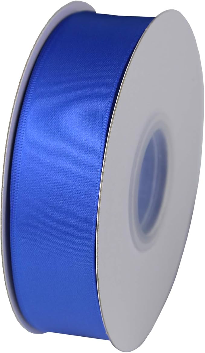 ITIsparkle 1" Inch Double Faced Satin Ribbon 50 Yards-Roll Set for Gift Wrapping Scrap Books Party Favor Hair Braids Baby Shower Decoration Floral Arrangement Craft Supplies, Royal Ribbon