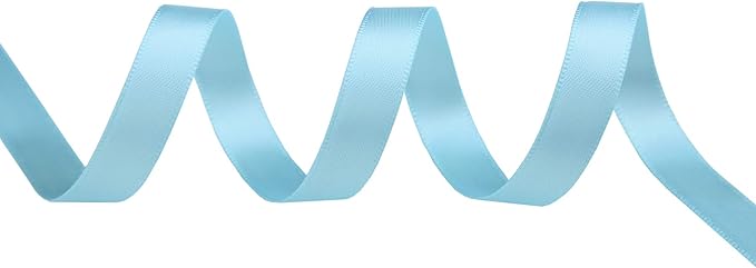 ITIsparkle 1/4" Inch Double Faced Satin Ribbon 50 Yards-Roll Set for Gift Wrapping Scrap Books Party Favor Hair Braids Baby Shower Decoration Floral Arrangement Craft Supplies, Light Blue Ribbon