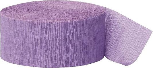 Premium Lavender Crepe Paper Streamer - 81 ft (1 Pc) - Perfect for Birthdays, Weddings, and Events