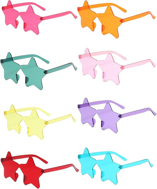 LIULIUBTY Star Shaped Sunglasses, Heart Sunglasses for Bachelorette Party, Colorful Party Favors