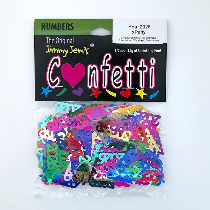 Confetti Year 2026 MultiColors - 2 Half Oz Bags (1 oz) #7347 Q01