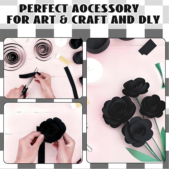 Black White Crepe Paper Streamers 8 Rolls 32ft Race Car Birthday Party Supplies Baby Shower Sports Racing Decorations(1.77inx32ft)