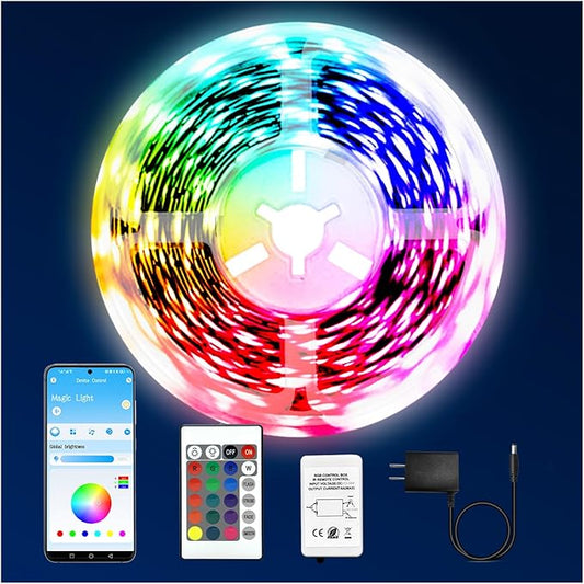 dalattin Led Lights for Bedroom 110FT (1 Roll),Led Smart Strip Lights with App Control Remote Control, RGB LED Light Strips,Music Sync Color Changing Room Decoration Party,Halloween Décor