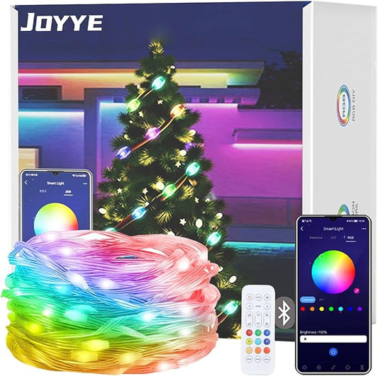 24-Foot Smart USB Fairy LED Strip Lights with App & Remote Control - Color Changing, DIY, Music Sync & Timer Modes, IP20 Waterproof, Ideal for Festival/Party/Christmas Decorations/Room