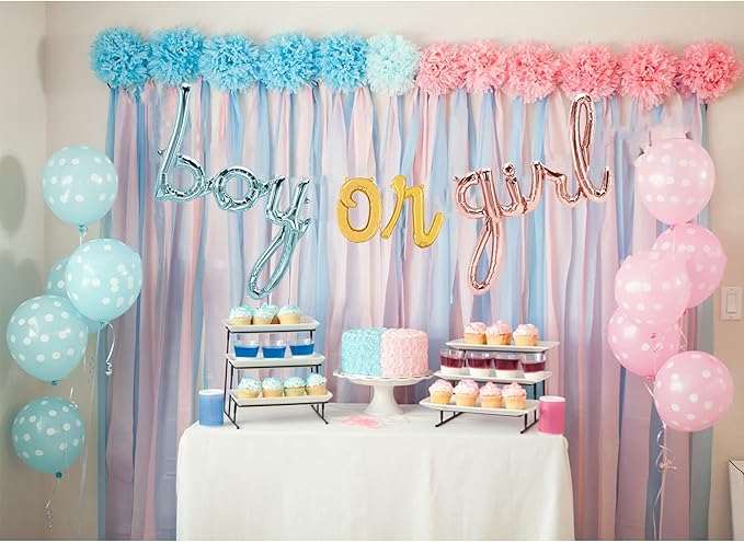 Boy Or Girl Balloon Banner Gender Reveal Balloons Gender Reveal Party Supplies Decorations Sign Ideas, 25 Inch