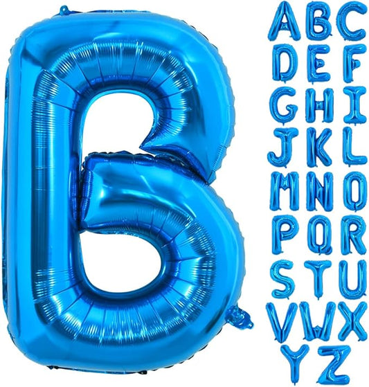 TONIFUL 40 Inch Large Blue Letter B Balloons Giant Alphabet Letter Balloons,Foil Mylar Big Balloons for 2026 Graduation Birthday Party Anniversary New Year Graduation Supplies Decorations