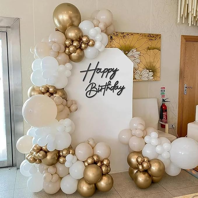 Happy Birthday Sign for Backdrop - Glitter Happy Birthday Felt Letter Sign for Balloon Arch Birthday Party Balloon Arch Backdrop Decorations for Birthday Party Baby Shower - Glitter Black