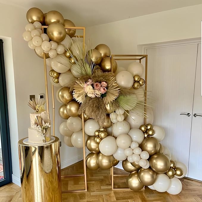Voircoloria 110pcs Metallic Gold Balloons 12inch Chrome Gold Latex Party Balloons for Graduation, Wedding, Birthday, New Year, Baby Shower, Anniversary Party Decorations