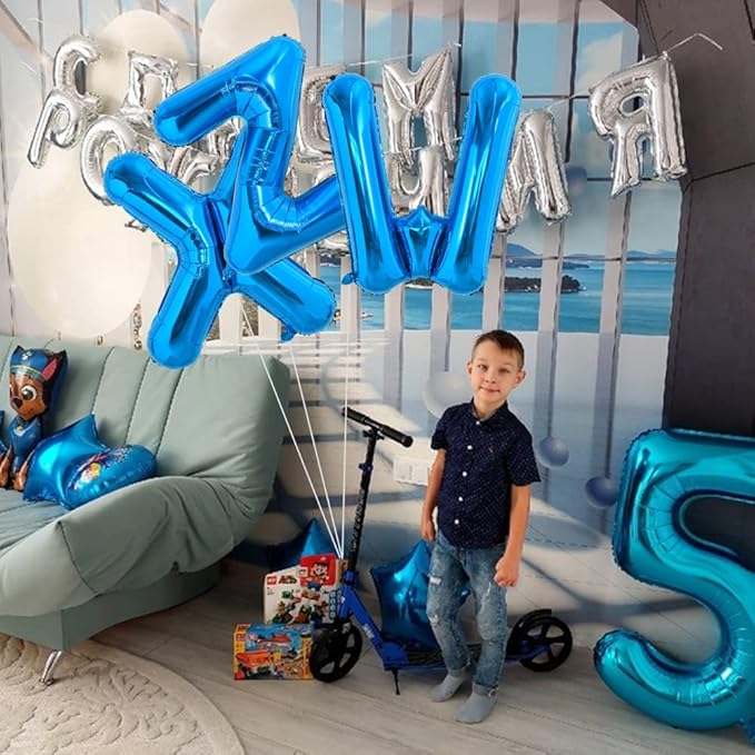TONIFUL 40 Inch Large Blue Letter X Balloons Giant Alphabet Letter Balloons,Foil Mylar Big Balloons for 2026 Graduation Birthday Party Anniversary New Year Graduation Supplies Decorations