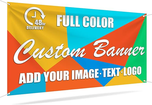 Signsxcel Custom Vinyl Banners and Signs Personalized with Photo or Logo Text, DIY Banner Customized for Birthday Party Graduation Thanksgiving Wedding Business Indoor Outdoor Display