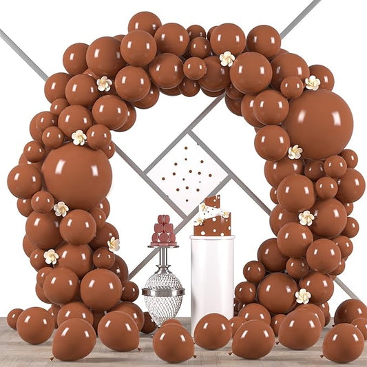 Voircoloria 90pack Coffee Balloons Different Size 18/12/10/5 Inch Coffee Balloon Garland Arch Kit for Graduation, Wedding, Birthday, Thanksgiving Day Party, Baby Shower, Anniversary Party Decorations